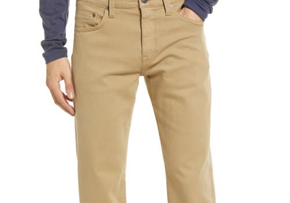 Calça Mavi Jeans Zach de sarja reta em cáqui britânico Newport tamanho 36 x 30