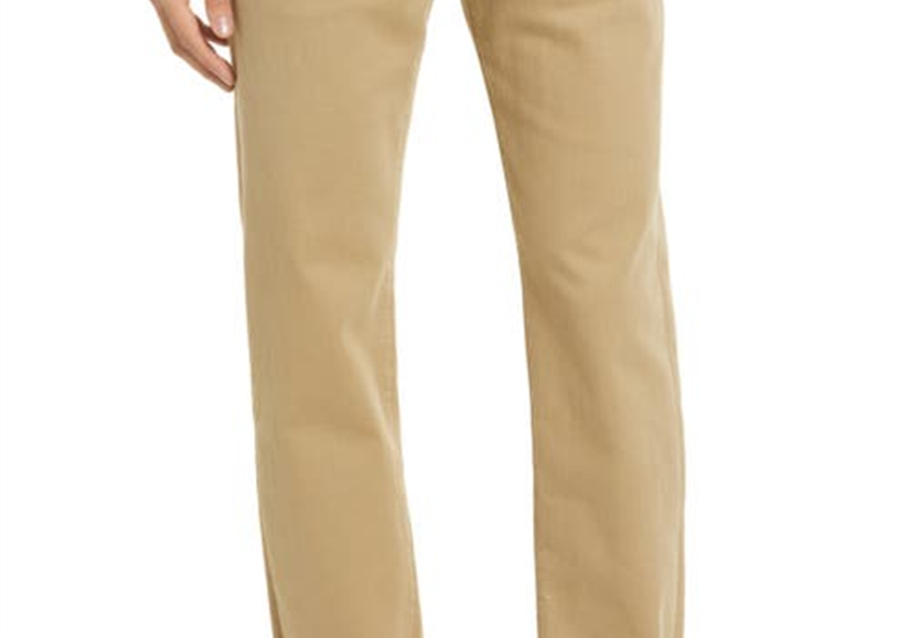 Calça Mavi Jeans Zach de sarja reta em cáqui britânico Newport tamanho 36 x 30