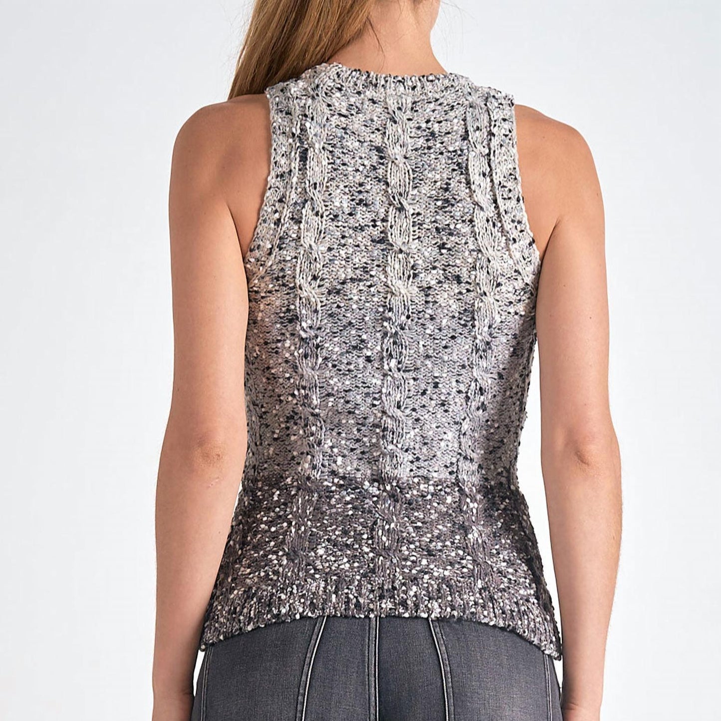 Elan - Sleeveless High Neck Sweater Top