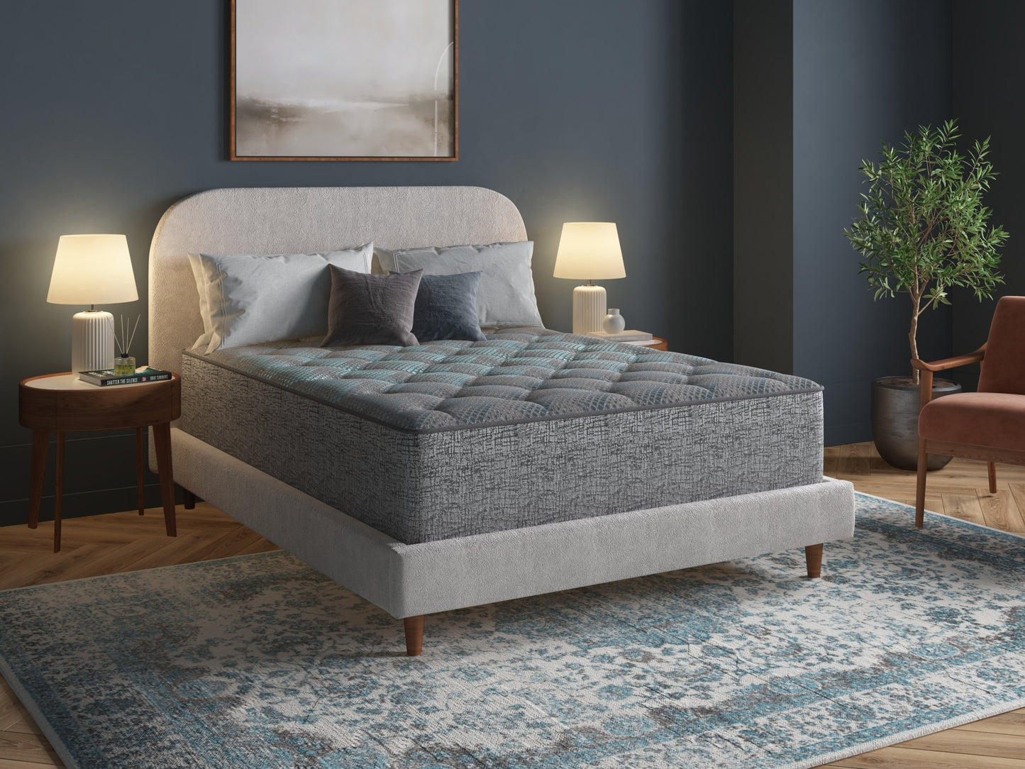 Restonic comfort care 13' hybrid mattress, individual pocketed coil mattress , firm comfort