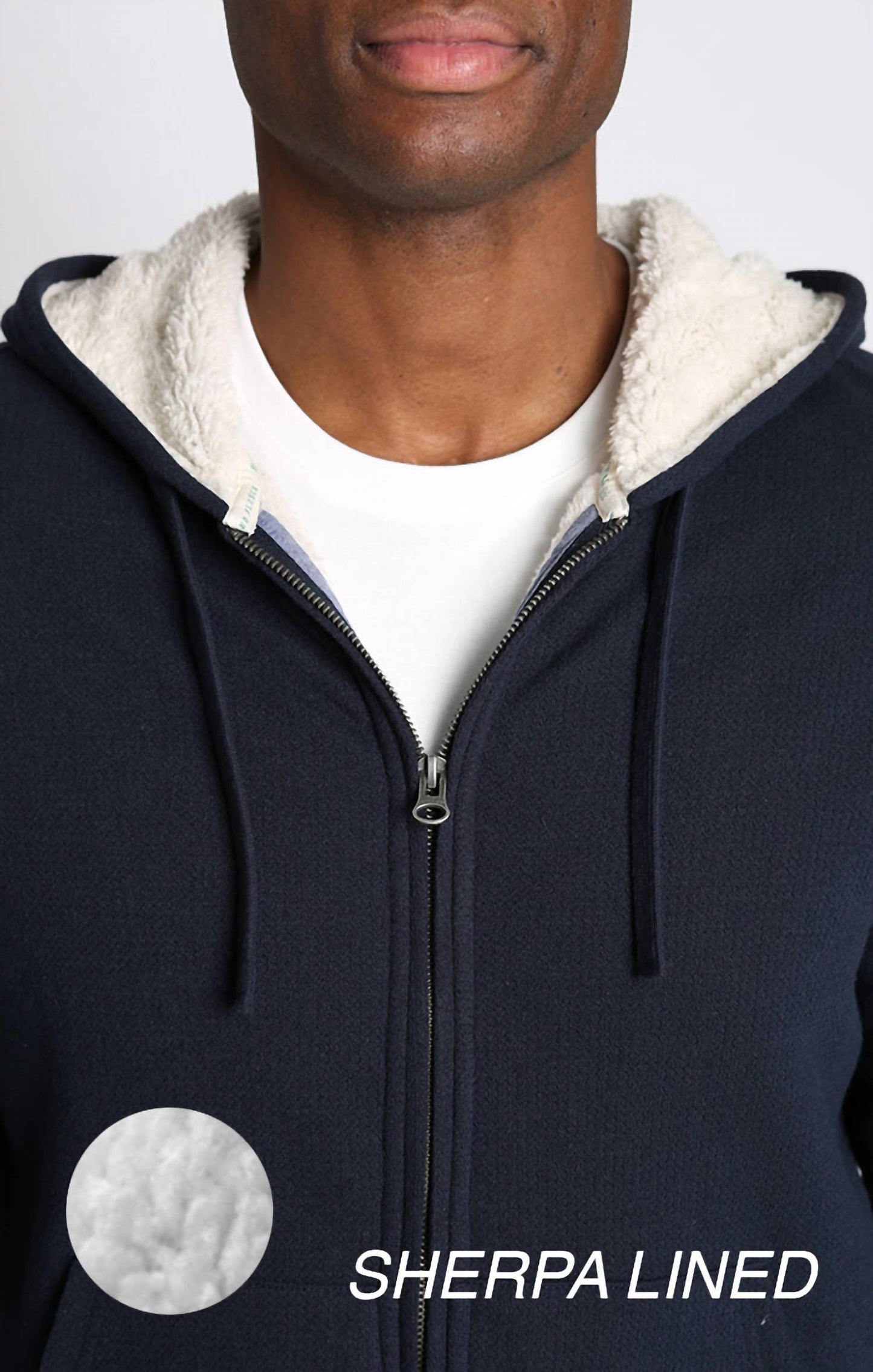 Jachs New York - Recycled Jacquard Sherpa Lined Full Zip Hoodie
