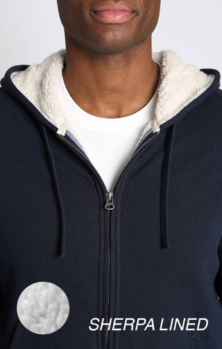 Jachs New York - Recycled Jacquard Sherpa Lined Full Zip Hoodie