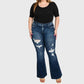 Petra153 - Hole-y Flare Jeans - Plus
