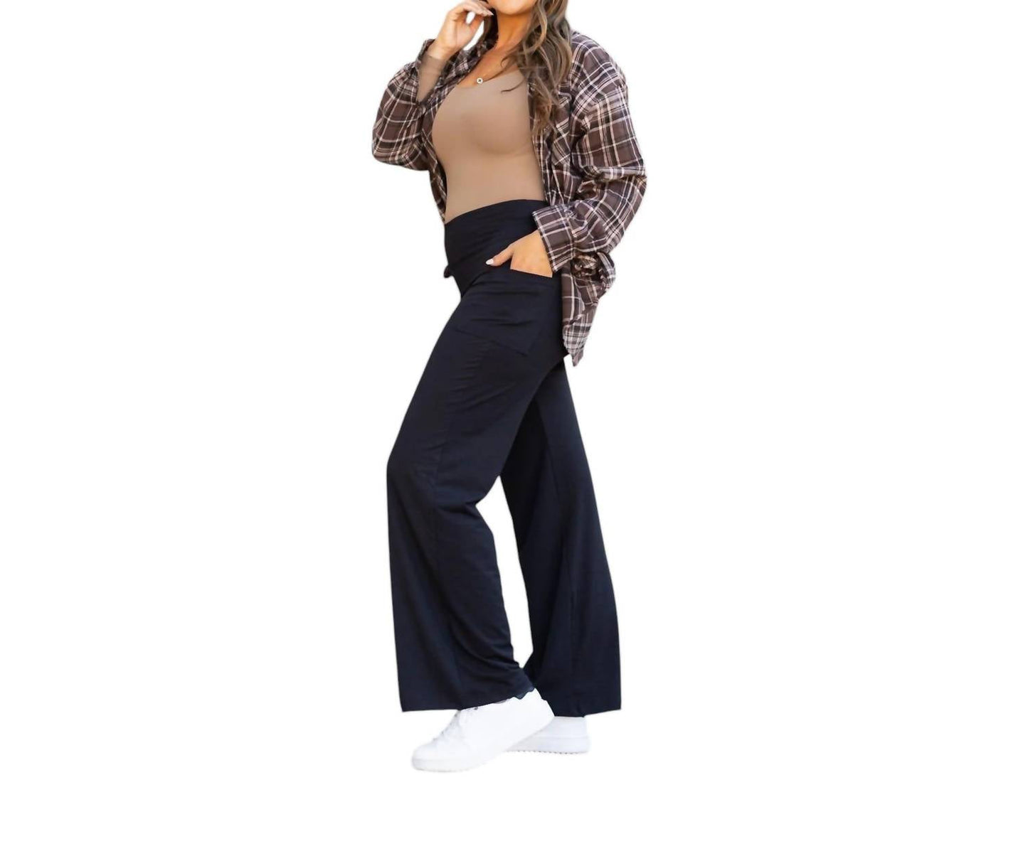 Julia Rose - Full Length Brooke Wide Leg Pants with Pockets