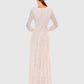 Mac Duggal - Beaded Lace Long Sleeve Wrap Over Gown