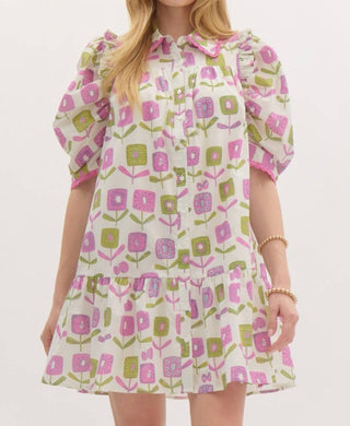 Entro - Floral Printed Ruffle Mini Dress