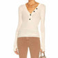 Enza Costa - Cashmere Longsleeve Cuffed Henley Top