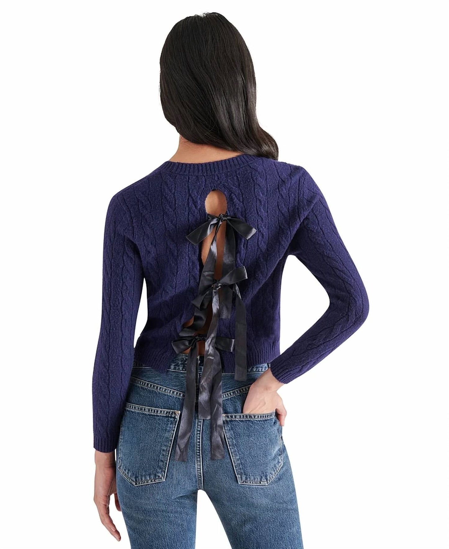 Steve Madden - Jeany Bow Back Cable Knit Sweater
