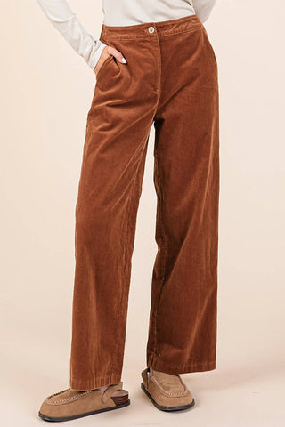 Mittoshop - Calça Jeans de Corduroy com Perna Reta