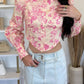 Olivaceous - Fiona Floral Puff Sleeve Corset Top