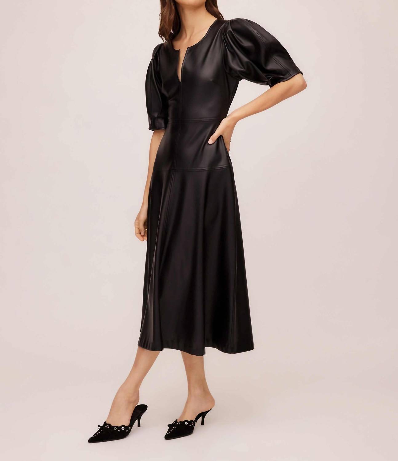 Fifteen Twenty - Sierra Faux Leather Midi Dress