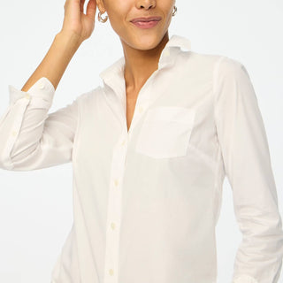J.Crew - Camisa de popeline de algodão misto com botões e ajuste exclusivo - Petite