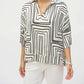 Joseph Ribkoff - Satin Geometric Print Boxy Top