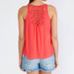 Lovestitch - Crochet Lace Scoop Neck Tank Top: Hibiscus