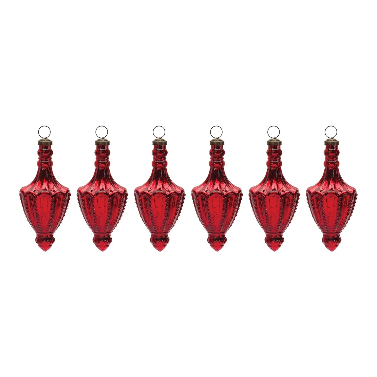 Mercury Glass Finial Drop Ornament (Set of 6)