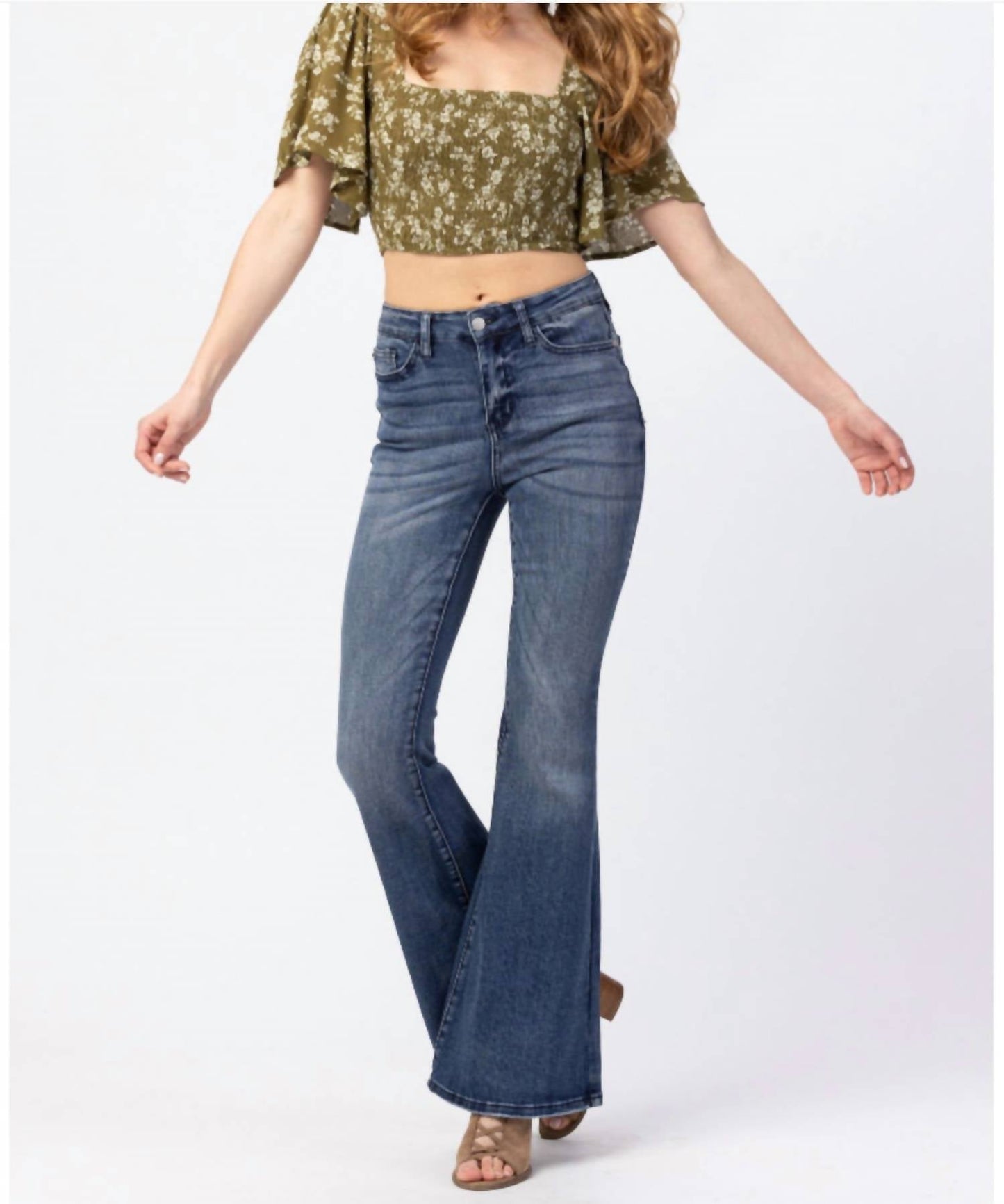 Judy Blue - Contrast Trouser Flare Jeans