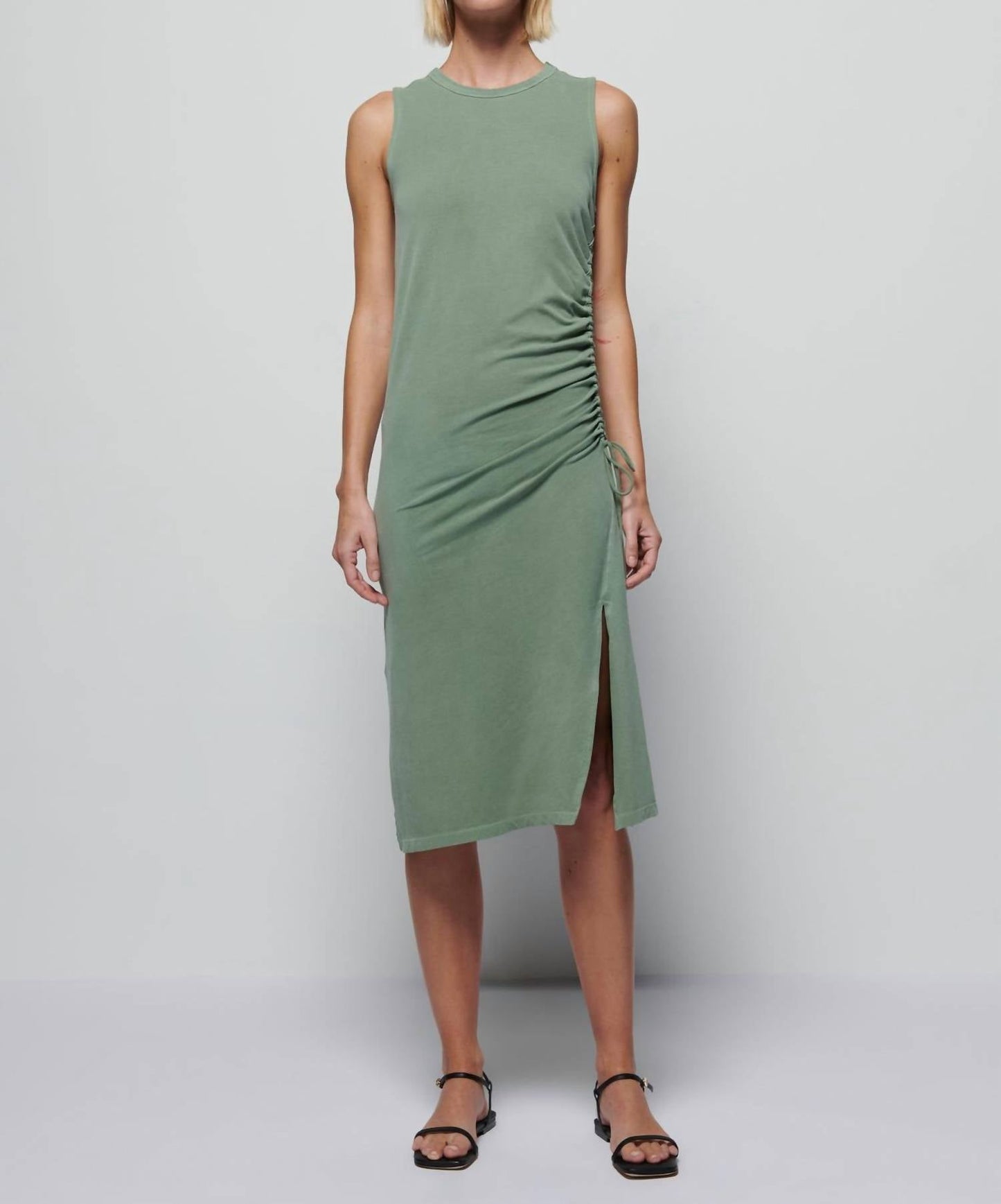 Nation Ltd - Iris Ruched Crewneck Midi Dress