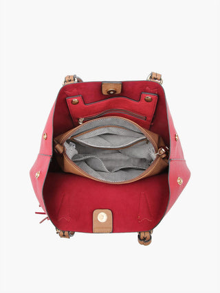 Jen &amp; Co. - Bolsa grande feminina com borla 2 em 1