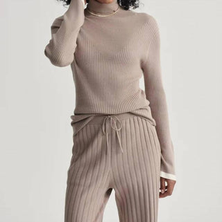 Varley - Blusa de gola alta em malha canelada Ravena