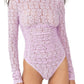 Free People Day N Night Lace Bodysuit in Orchid Ice, Size Medium