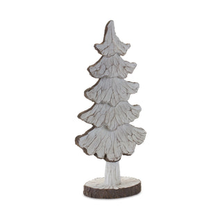 Carved Pine Tree Decor (Set of 2)
