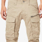 Calça cargo masculina G-Star Raw Rovic Zip 3D reta e afunilada, tamanho 36x32, marrom