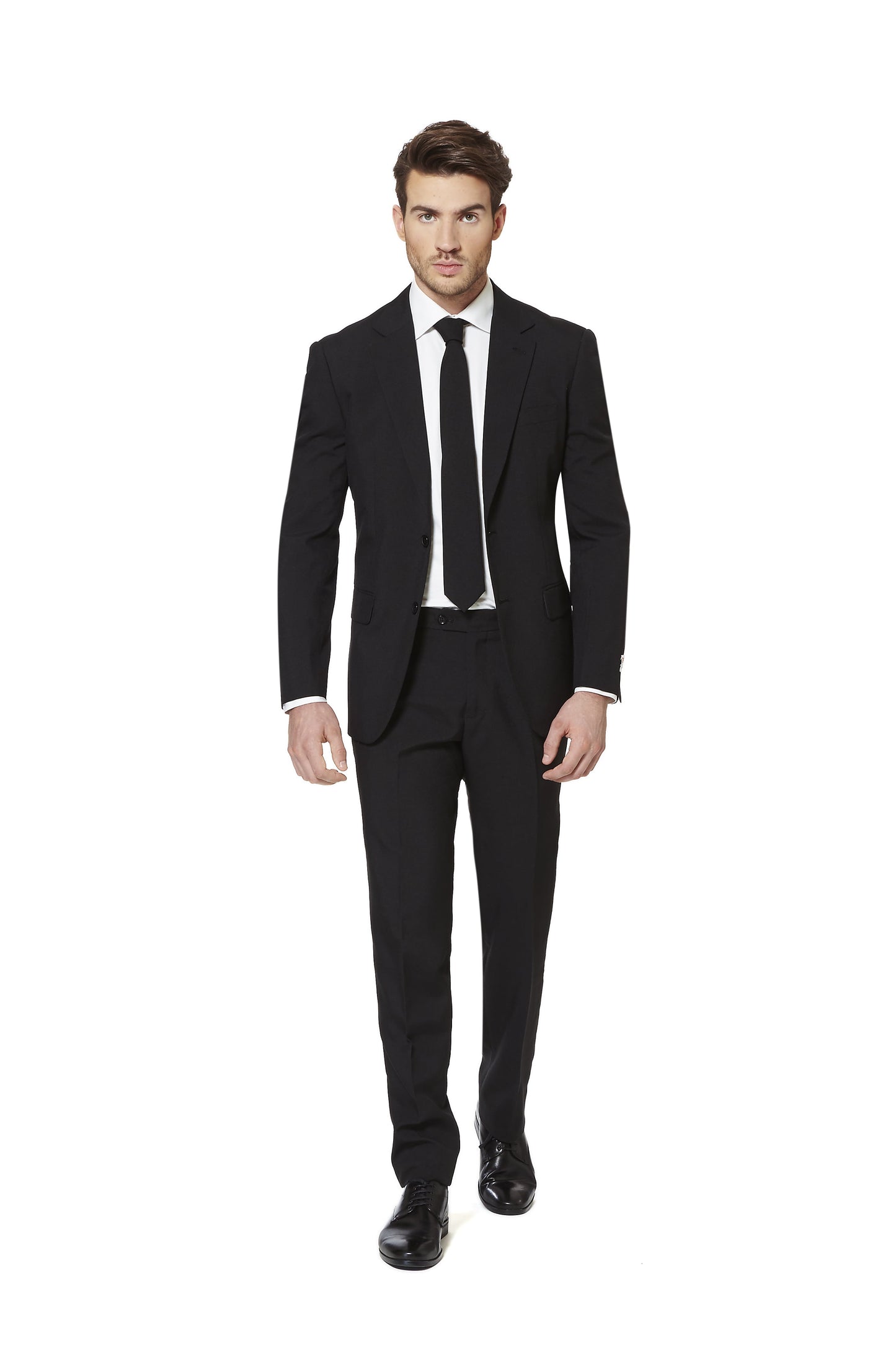 Terno OppoSuits Black Knight Trim Fit com gravata - Tamanho 42