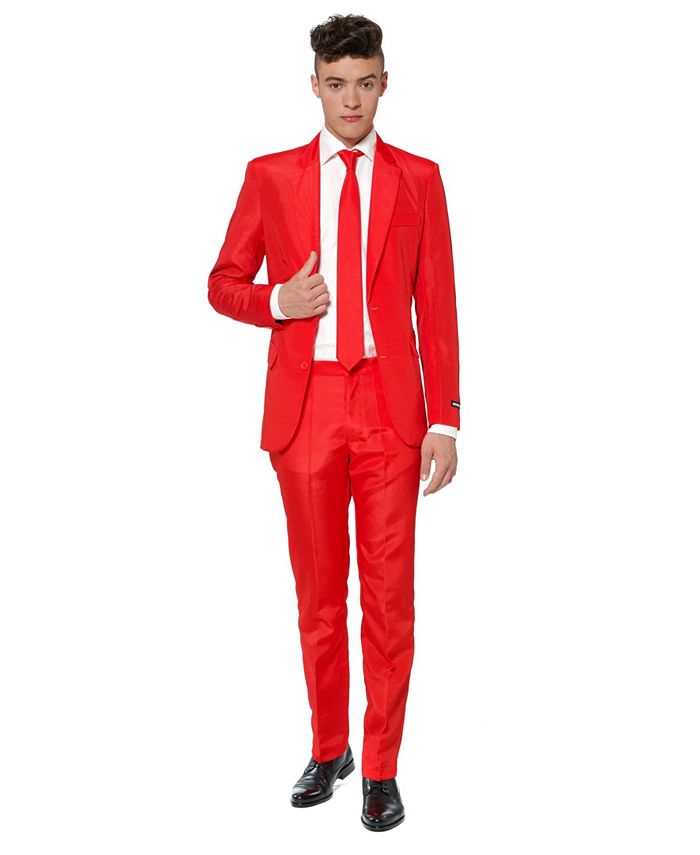 Terno masculino sólido Suitmeister vermelho tamanho XL