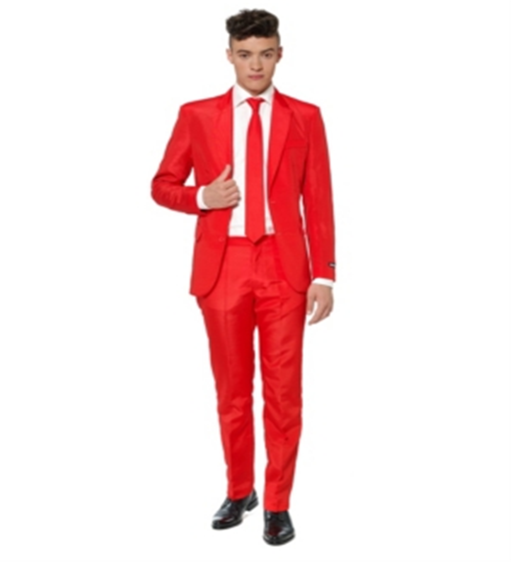 Terno masculino sólido Suitmeister vermelho tamanho XL