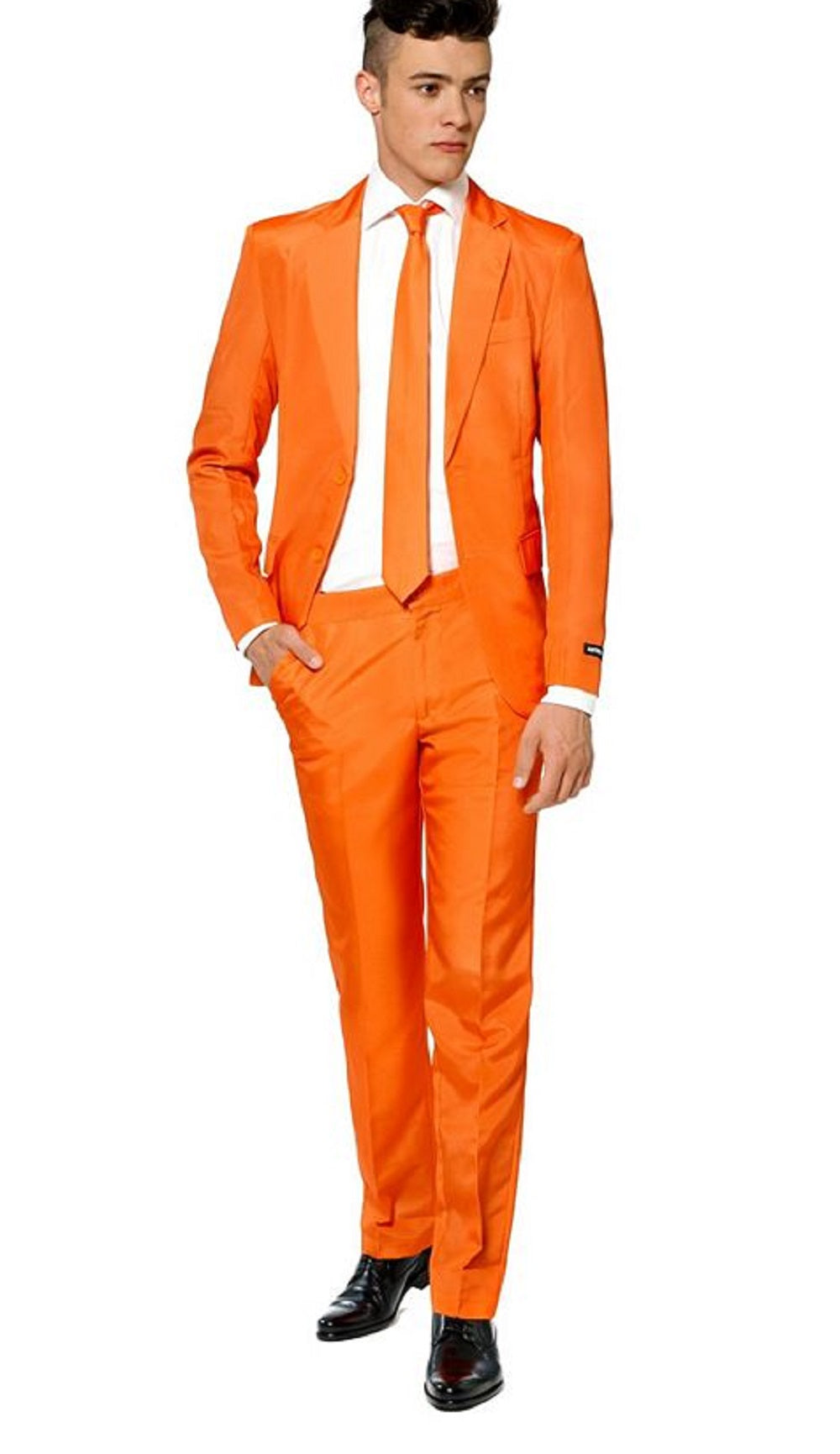 Terno masculino liso Suitmeister laranja tamanho médio