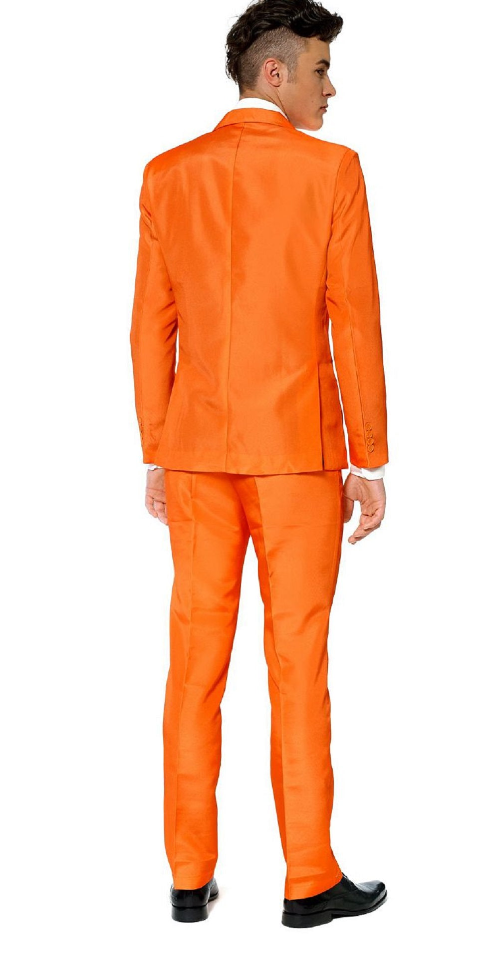 Terno masculino liso Suitmeister laranja tamanho médio