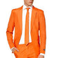 Terno masculino liso Suitmeister laranja tamanho médio