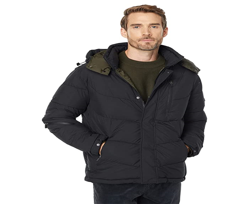 Jaqueta masculina impermeável com capuz Scotch &amp; Soda, preta, tamanho P