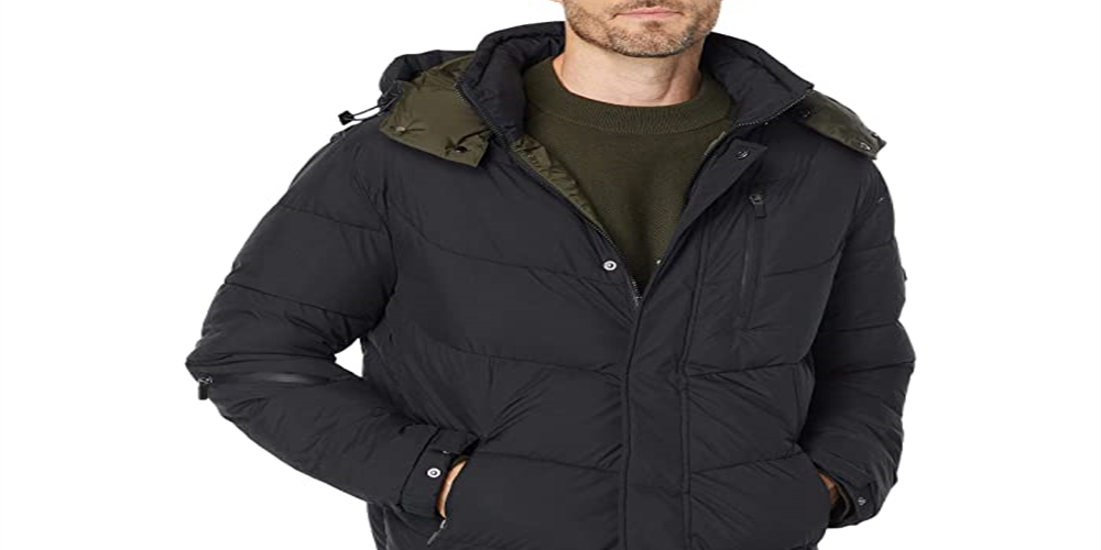 Jaqueta masculina impermeável com capuz Scotch &amp; Soda, preta, tamanho P