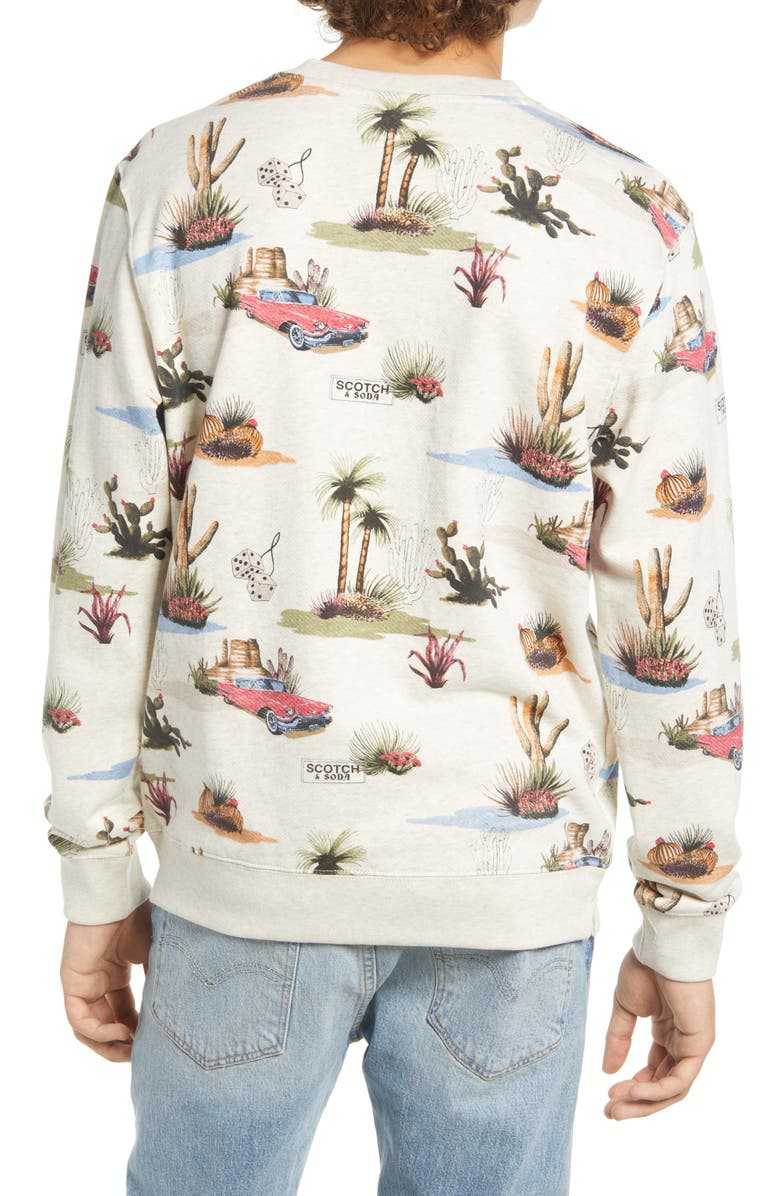 Moletom masculino de algodão com estampa completa Scotch &amp; Soda, cinza, tamanho extragrande