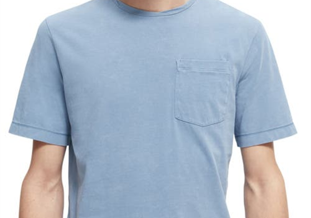 Camiseta de bolso de algodão orgânico Scotch &amp; Soda - Azul Cosmos, tamanho XXL