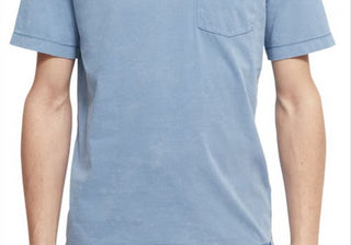 Camiseta de bolso de algodão orgânico Scotch &amp; Soda - Azul Cosmos, tamanho XXL