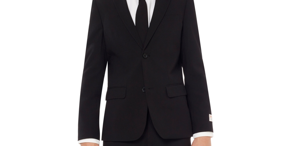 Terno sólido OppoSuits Big Boy's Knight Slim Fit Preto Tamanho 16