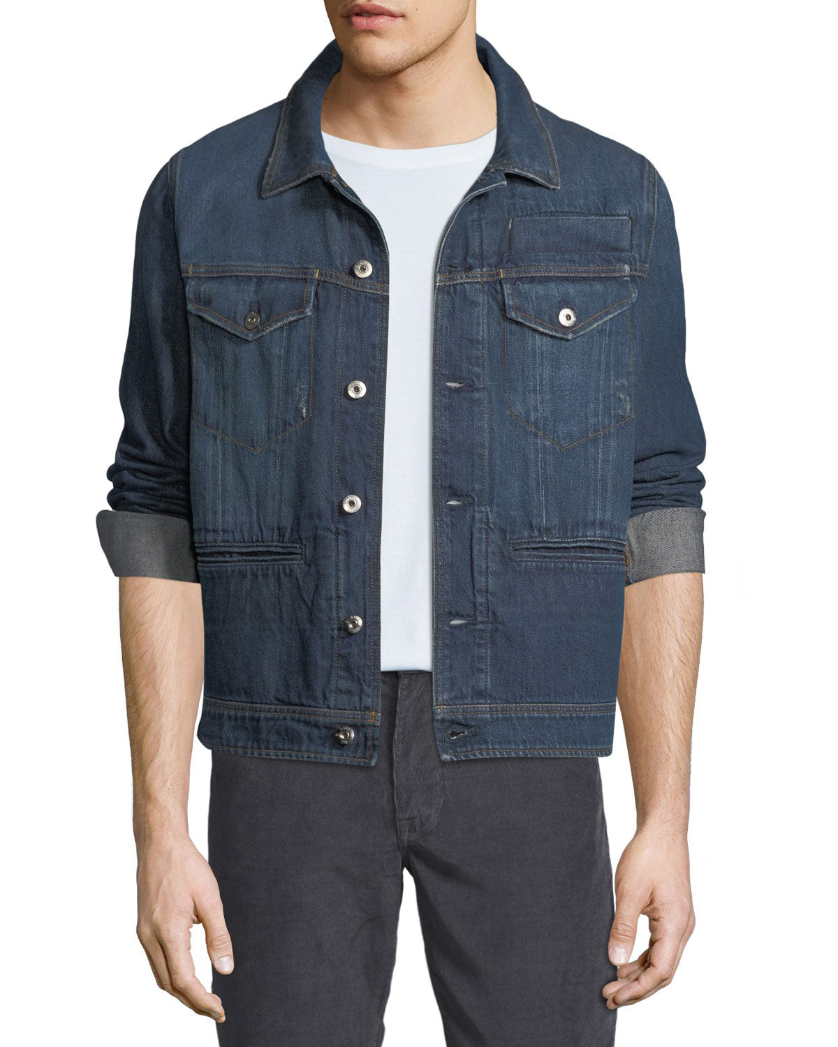 Jaqueta jeans masculina G-Star azul tamanho médio