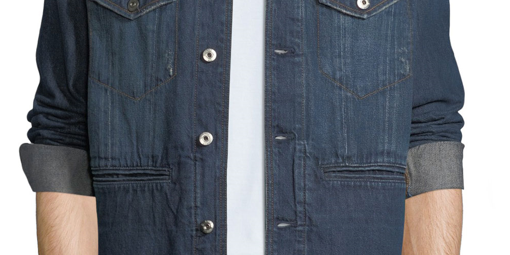 Jaqueta jeans masculina G-Star azul tamanho médio