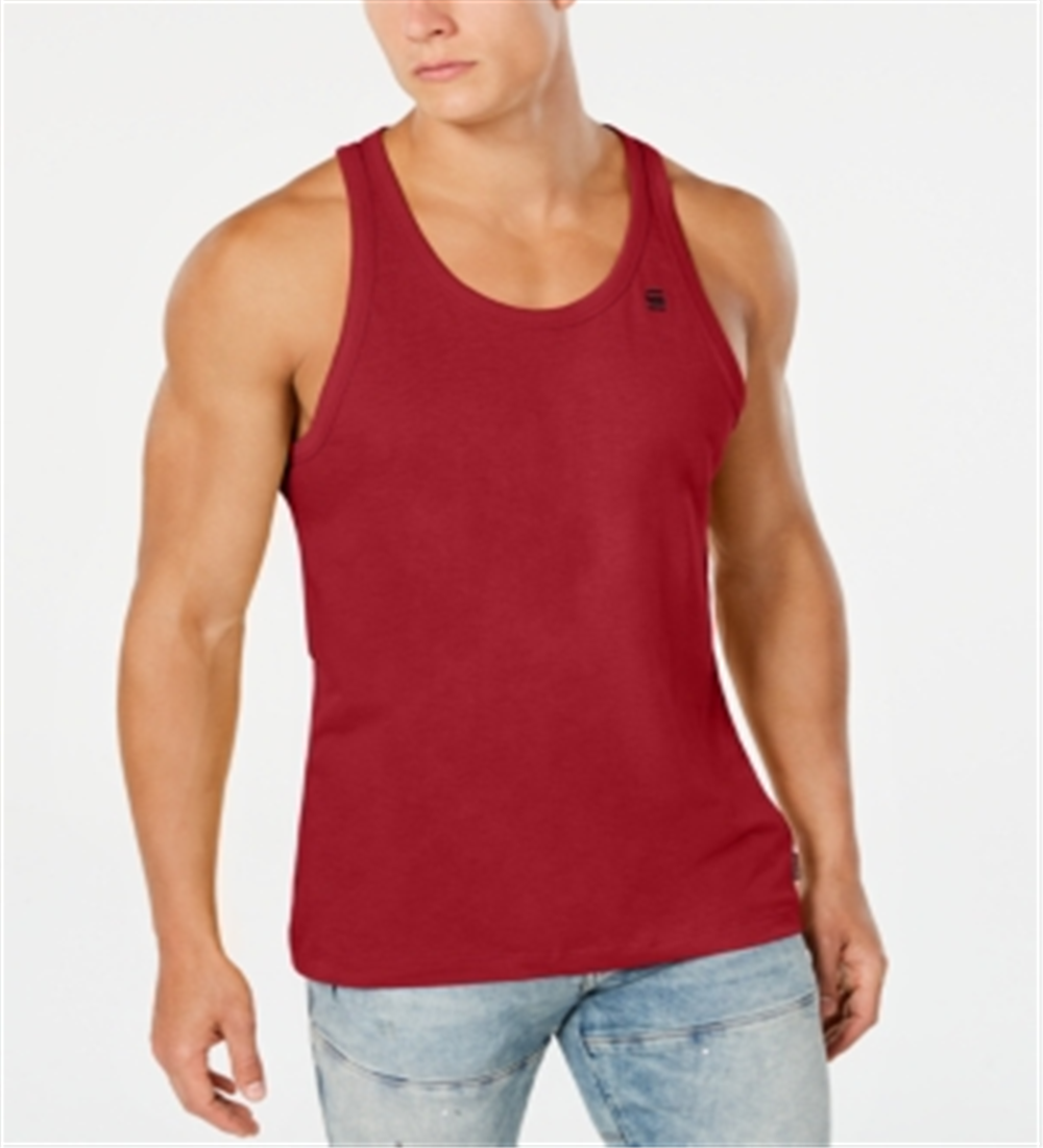 Camiseta regata masculina sólida G-Star Raw vermelha tamanho X-G