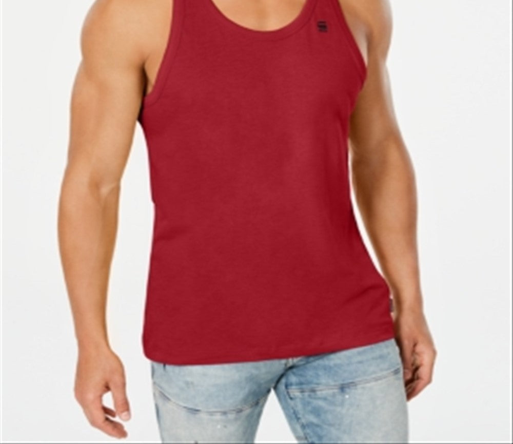 Camiseta regata masculina sólida G-Star Raw vermelha tamanho X-G