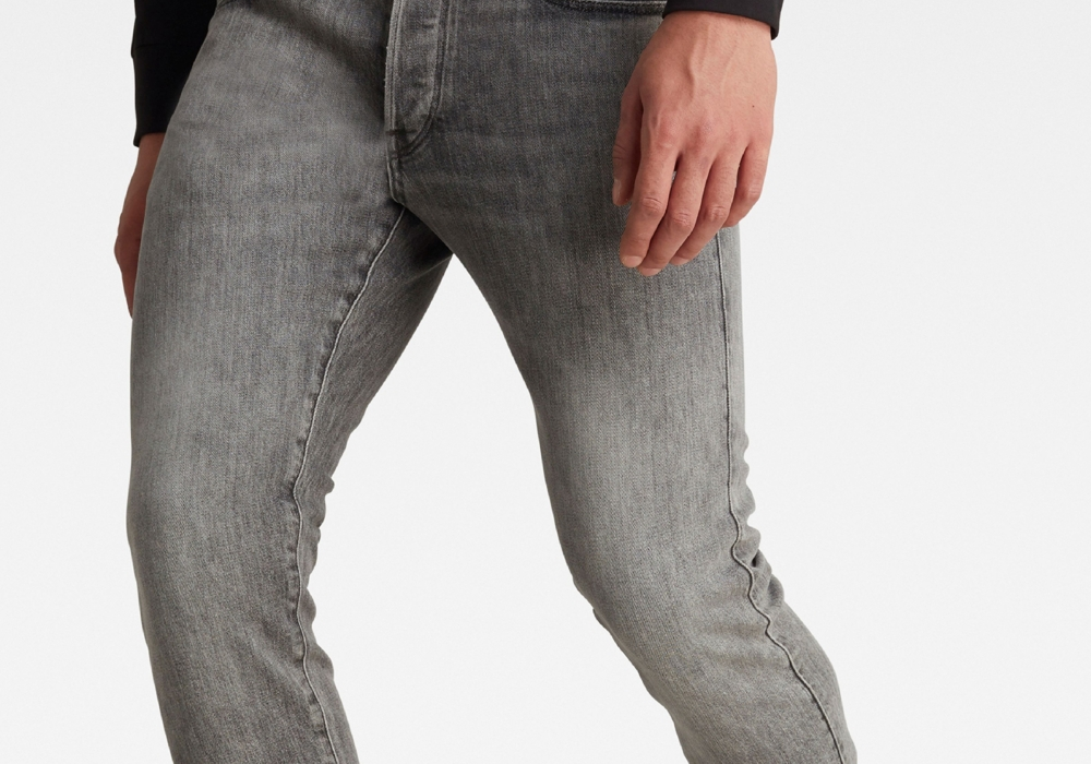 Calça Jeans Slim Masculina G Star Raw 3301 Cinza Tamanho 36x32