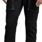 Calça cargo masculina skinny fit com bolsos e zíper 3D da G-Star Raw, preta, tamanho 30x30