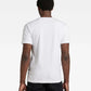 Camiseta masculina G-Star Raw Slim Fit de algodão orgânico com logotipo gráfico, branca, tamanho médio