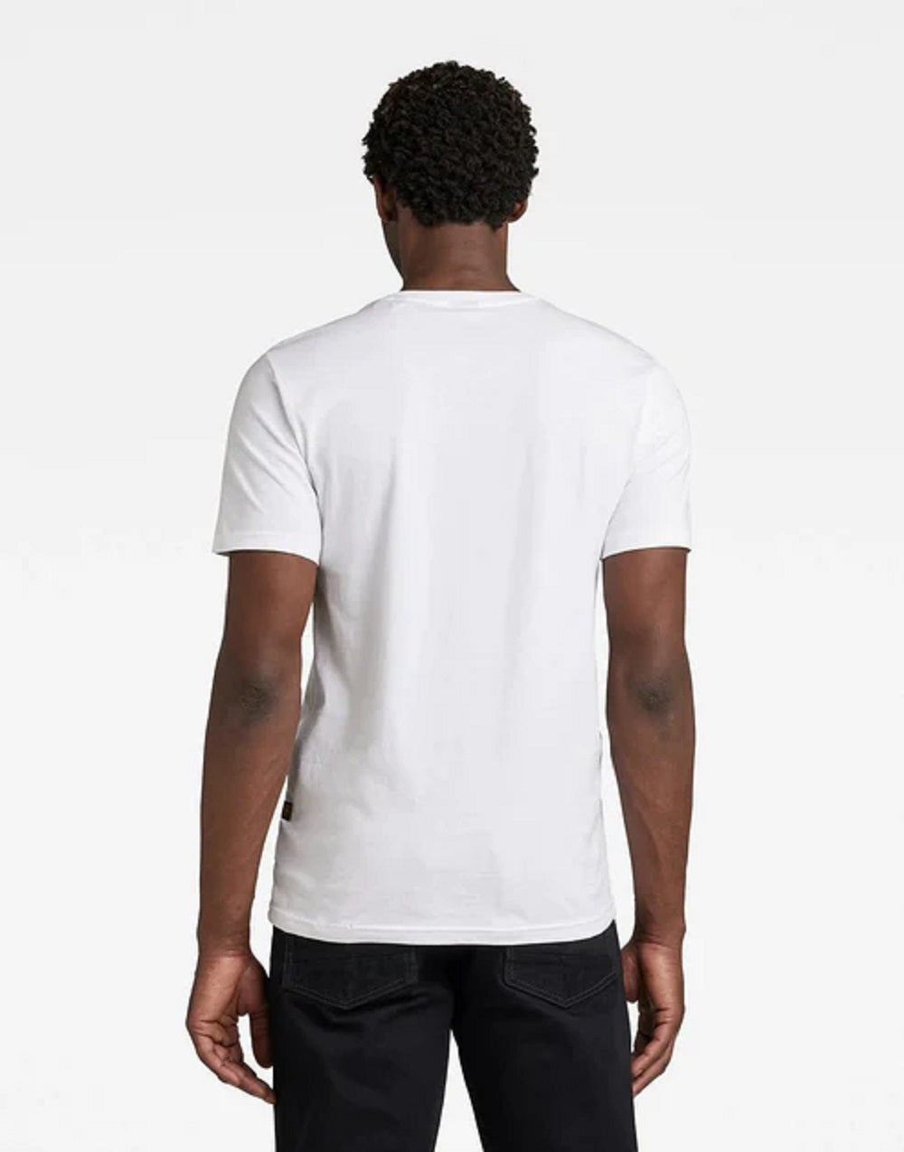 Camiseta masculina G-Star Raw Slim Fit de algodão orgânico com logotipo gráfico, branca, tamanho médio