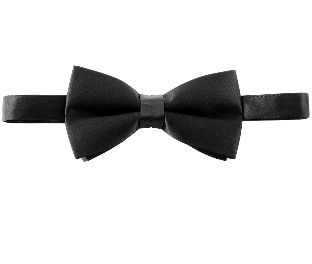 Gravata borboleta masculina pré-amarrada Michelsons of London, preta, tamanho regular