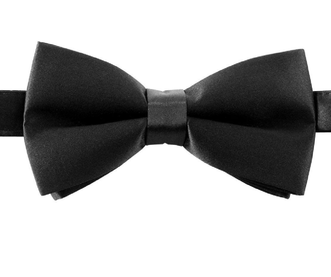 Gravata borboleta masculina pré-amarrada Michelsons of London, preta, tamanho regular