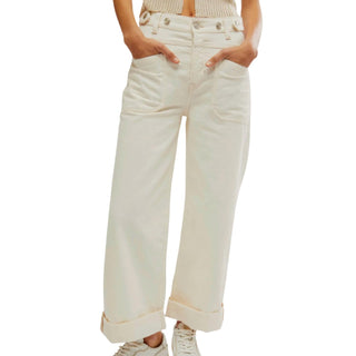 Free People - Calça Jeans Palmer com Punho