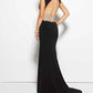 Mac Duggal - Cap Sleeve Plunging V-neck Prom Dress